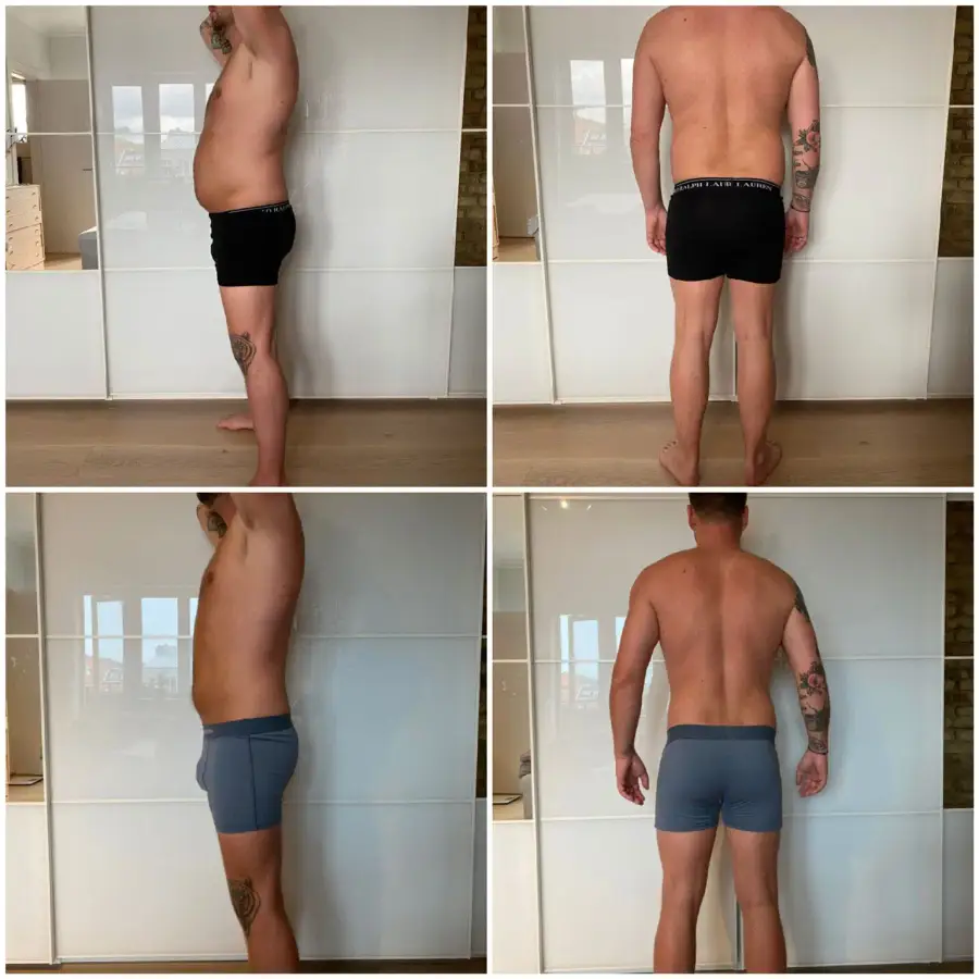 Andreas, før og efter forløbet hos GrodsFit