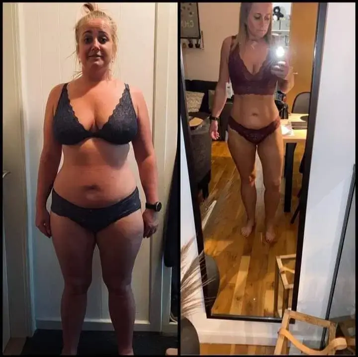 Camilla, før og efter forløbet hos GrodsFit