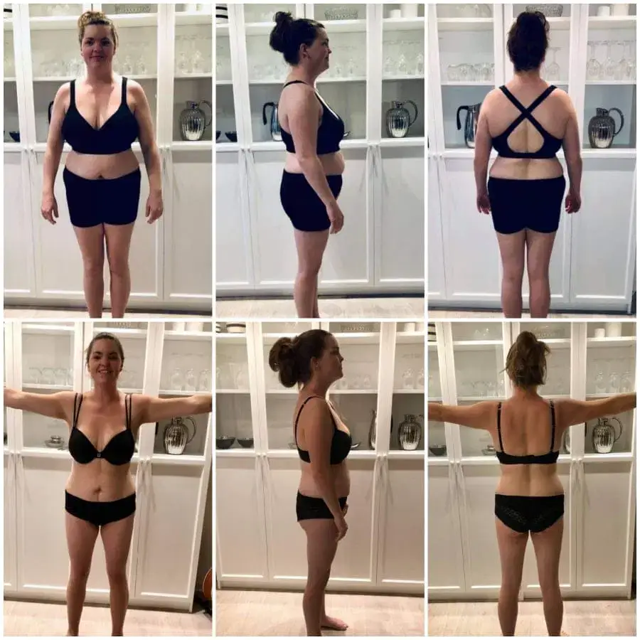 Cathrine, før og efter forløbet hos GrodsFit
