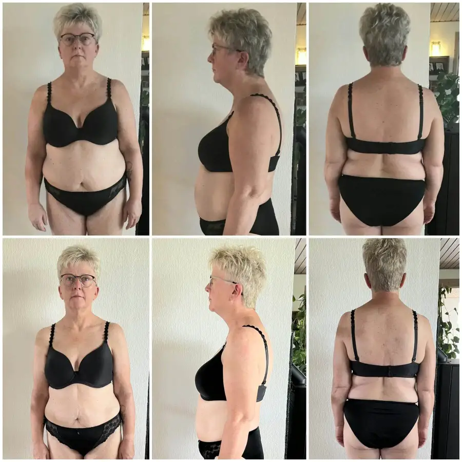 Conni, før og efter forløbet hos GrodsFit