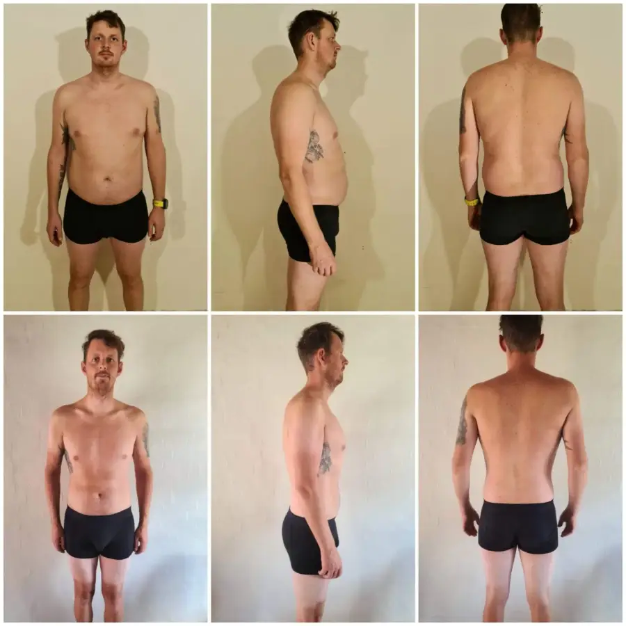 Danny, før og efter forløbet hos GrodsFit