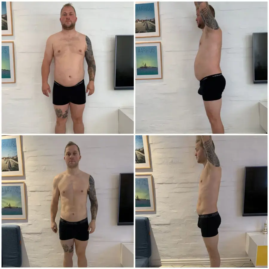 Jonas, før og efter forløbet hos GrodsFit