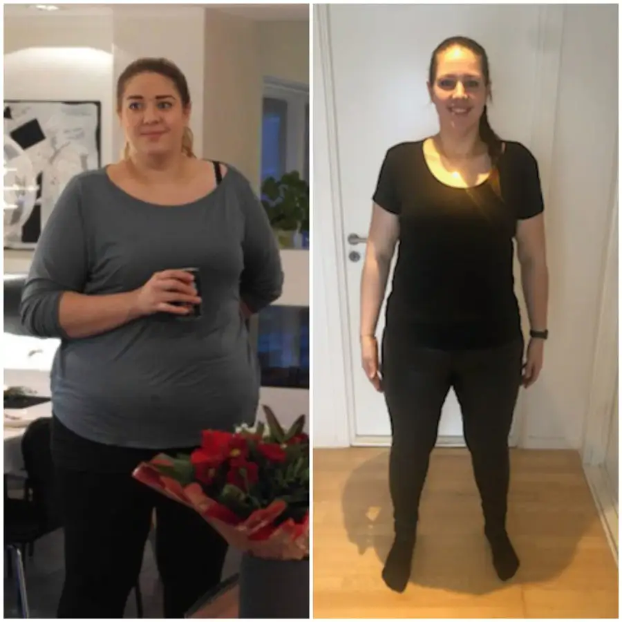 Julie, før og efter forløbet hos GrodsFit