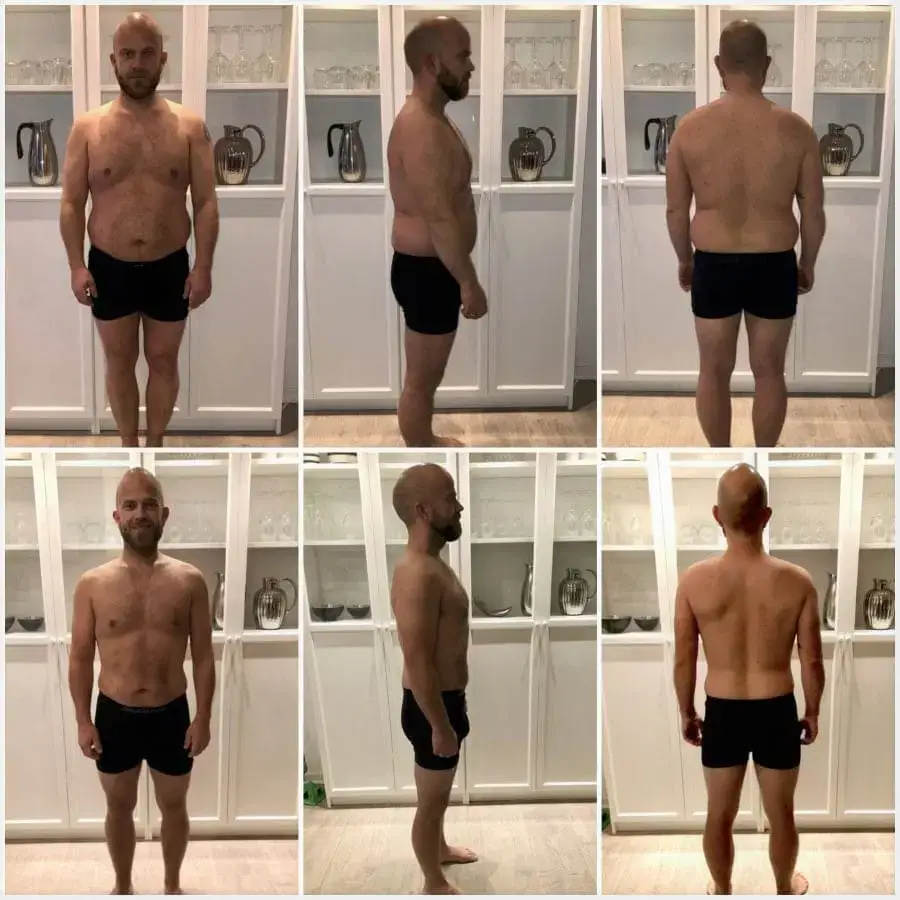 Martin, før og efter forløbet hos GrodsFit