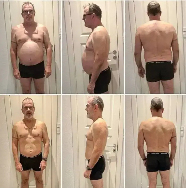 Klaus, før og efter forløbet hos GrodsFit